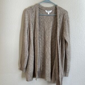 Market Spruce Sweater Cardigan Womens Large Tan Multicolor